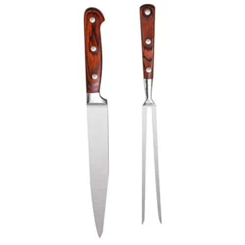 Produktbild: OFFSCH Grillmesser und Fleischgabel aus Edelstahl Grillbesteck aus Edelstahl Küche grillspachtel Grill Messer Grillgabel rostfreies Grillwerkzeug Teppanyaki einstellen Grillzubehör