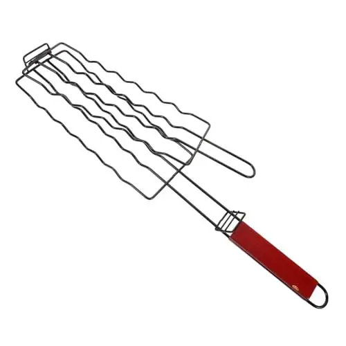 Produktbild: OFFSCH Grillklammer Und Outdoor-würstchenständer Mit Bbq-grillkorb Und Grillkorb Für Gemüse Zum Grillen Und Outdoor-grill Und Eiserner Bbq-wursthalter