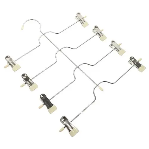 Produktbild: OFFSCH Hosenbügel Mit Hoher Kapazität Mehrschichtige Rockbügel Mit Clips Home Closet