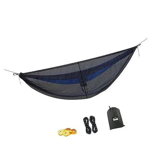Produktbild: OFFSCH Schnell Aufzubauendes Camping-hängemattennetz Mit Durchgehendem Reißverschluss Abnehmbarem Schirmdach Für Strand Garten Reisen Und Tragbar