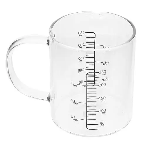 Produktbild: OFFSCH Cup Messbecher Cups Messbecher Messbecher Aus Dickem Glas Mit Ideal Milchkrug Oder Zuckerglas Für Präzises Messen Von Flüssigkeiten Spülmaschinenfest Tropffrei