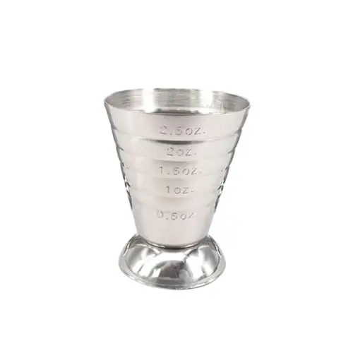 Produktbild: OFFSCH 75ml Messbecher Krug Unzen Vermesser Jigger Bar Shot Cup Esslöffel Edelstahl Solide Konstruktion