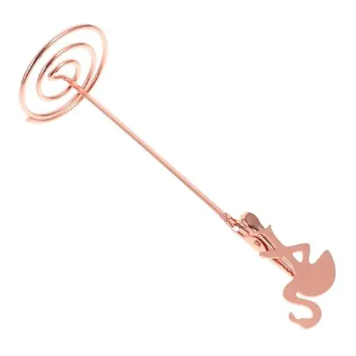 Produktbild: OFFSCH Notizordner Tischkartenhalter Kartenhalter Aus Metall Tischnummernhalter Für Restaurants Fotohalterclip Bildhalterständer Foto-display-clip Memo-clips Platzkartenhalter Eisen Rosa