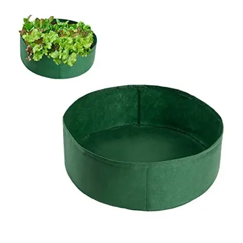 Produktbild: OFFSCH Pflanzsack aus Filz stauden Succulent Plants Big Bag pflanztüten sukkulente Kartoffel-Anbaubeutel runder Pflanzer Pflanzbeutel runder hängender Übertopf runder gartenpflanzer Green
