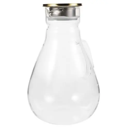 Produktbild: OFFSCH Saftkrug Edelstahlkrug Skalierte Glasflasche Transparenter Glaskrug bar zubehör party zubehör Milchkrug Saftkaraffe Krüge für Getränke transparente Flasche Rostfreier Stahl