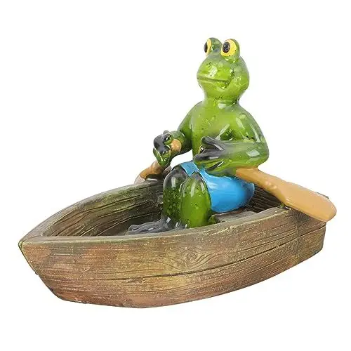 Produktbild: OFFSCH Gartendeko Froschstatue Aus Kunstharz Leuchtende Froschfiguren Aus Kunstharz Für Wasserbecken Landschaftsdekoration Ornament Hof Kunstharzstatue
