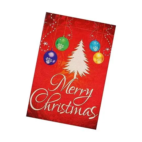 Produktbild: OFFSCH Weihnachts Banner Gartenflagge Mit Santa Klaus Muster Für Hof Und Garten Dekoration Strapazierfähig Und Leicht Zu Reinigen