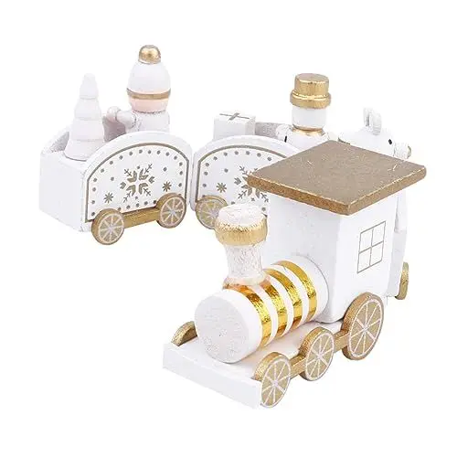 Produktbild: OFFSCH Weihnachtstischschmuck Holzhandwerk Weihnachtszug Schreibtischdekoration Weihnachtsornament Dekoration Für Zimmer Und Tisch