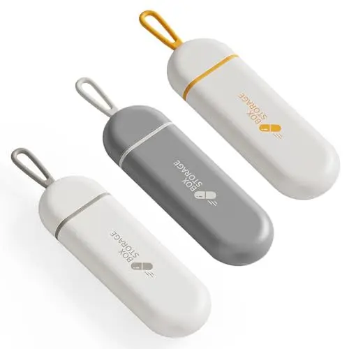 Produktbild: OFIDUS Reise Pillen Organizer, 3 Teiliges Set, 3 Zellen, Tragbare Pillendose mit Silikon-Trageseil, Taschen-Pillendose mit Feuchtigkeitsbeständigem Streifen, Kleine Medikamentenbox (3 Farben)