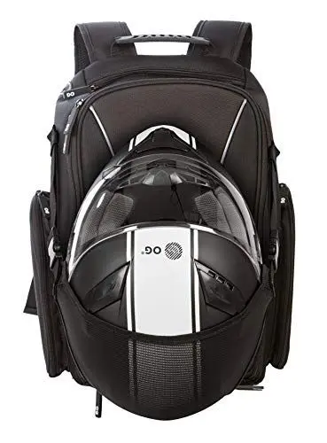 Produktbild: OG Original Motorrad Rucksack GO Schwarz Wasserdicht, 20L, Motorradhelm-Tasche, Helm-Trageriemen, Biking, Mann, Laptop-Fach, Reflektierend, Anti-Diebstahl