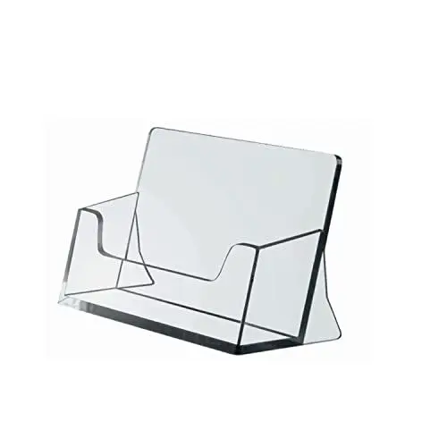 Produktbild: ogoPLUS Visitenkartenständer Querformat transparent / Visitenkartenhalter, Visitenkarten Ständer, Visitenkarten Aufsteller, Büro-Organizer, Visitenkartenbox, Werbung, Polystyrol