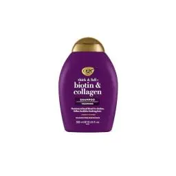 Produktbild: OGX Biotin & Collagen Shampoo (385 ml), kräftigendes Haarshampoo für feines & dünnes Haar, mit Vitamin B7 Biotin & Kollagen, ohne Sulfate
