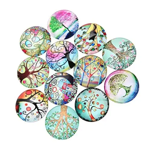 Produktbild: OHPHCALL 20 Stück Runde Glas-edelsteine Glas-patches Für Schmuck Dekorative Edelstein-aufkleber Für Dekorationen Bastelprojekte