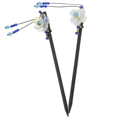 Produktbild: OHPHCALL 2 Stücke Floral Haar Sticks Holz Haar Frauen Clip Zubehör