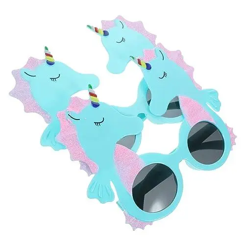 Produktbild: OHPHCALL 2st Gläser Einhornförmige Brille Rave-brille Kostüm-sonnenbrille Strandsonnenbrille Festival-sonnenbrille Lustige Sonnenbrille Kreative Brillen Bilderrahmen Jahrgang Abs Reisen