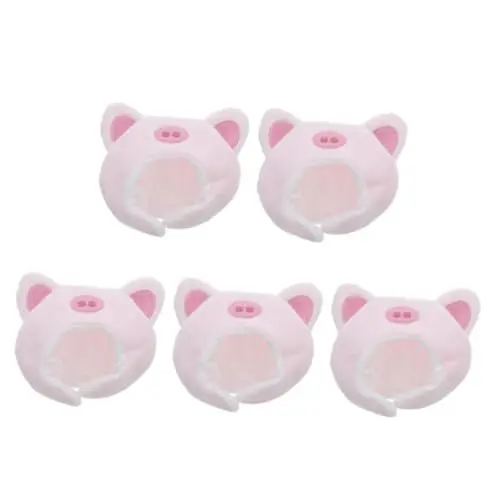 Produktbild: OHPHCALL 5st Puppenstirnband Aus Baumwolle Mini-Partyhut Häkel-Starter-Set Für Anfänger Für Erwachsene Häkelset Mini-strohhüte Zum Basteln Mini-Ornamente Zum Basteln Mini-Hut Stoff Rosa