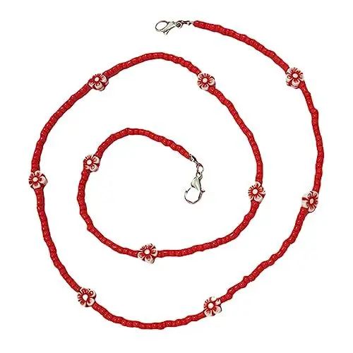 Produktbild: OHPHCALL Maskenhalter Mit Perlenkette Schlüsselband Maskenkette Perlenhalskettenhalter Modische Brillenkette Einfach Zu Verwendender Maskenkordelclip