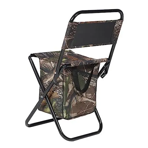 Produktbild: OHPHCALL Falten Campingstuhl Klappstühle Angelrucksack Tragbarer Outdoor-Stuhl Camping-Rückenlehnenstuhl Klappbarer Hängemattenstuhl Angelstuhl Mit Kühltasche Bequemer Outdoor-Stuhl