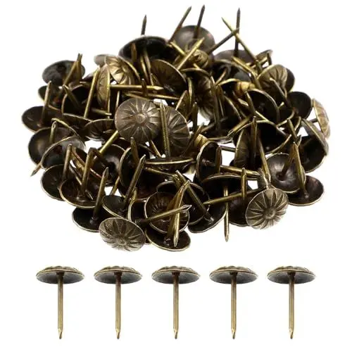 Produktbild: OHPHCALL 100stücke Antike Polsternägel Für Möbel Dekorative Stifte Für Sofas Und Stühle Vintage Möbel Tacks Mit Blütenstruktur Für Projekte Und Innendekoration
