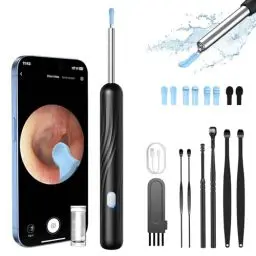 Produktbild: Ohrenschmalz Entferner Otoskop, 1080P Wifi Ohrreiniger Kamera, IP67 Wasserdicht Ohrenspiegel 360°Weitwinkel Ear Cleaner Otoskop Ohr mit 3.5mm Linse und 6 LEDs für iPhone, iPad und Android, Smartphones