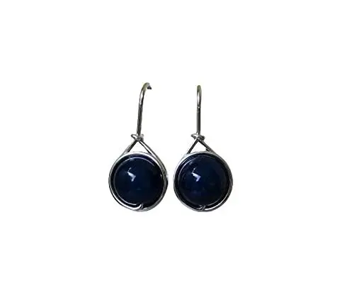 Produktbild: Ohrhänger NOBLE Edelstein Achat blau (Versilbert)