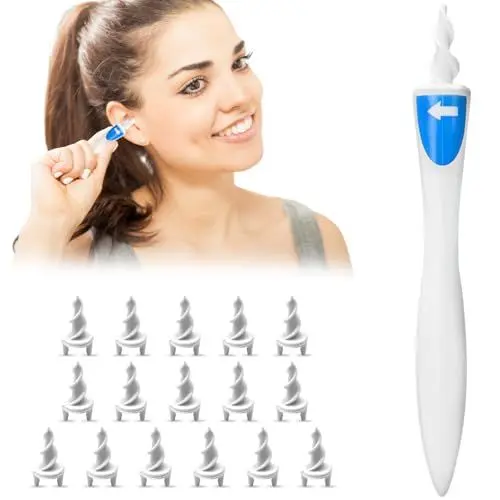 Produktbild: Ohrreinigungsset,360°Spirale Silikon Ohrreinige,Ohrenschmalz Entferner Kinder,Ohrreiniger für Erwachsene,Festsitzender Ohrenschmalz,Sicheres und Weiches Ear Cleaner mit 16 Abwaschbaren Ersatzköpfen