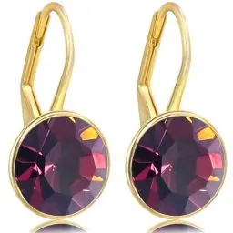 Produktbild: Ohrringe Gold 925 Silber Amethyst mit Markenkristallen NOBEL SCHMUCK