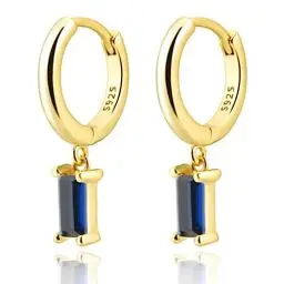 Produktbild: Ohrringe Hängend Gold Creolen Vergoldete Anhänger Ohrringe für die Hochzeitsfeier der Frauen Damen Ohrringe Set Hypoallergen Ohrringe Schmuck (BLUE)