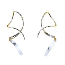 Produktbild: Ohrringe für Frauen Spiral-Einfädler-Ohrringe 925er Sterlingsilber-Ohrringe, handgebogene Ohrhänger für Frauen, geeignet zum Verschenken,für Ihre Geburtstagsfeier, Weihnachten(Paar aus 925er Silber)