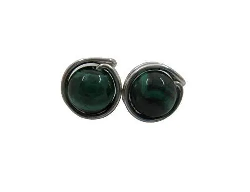 Produktbild: Ohrstecker Edelstein Malachit (Versilbert)
