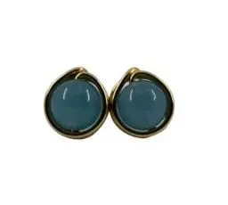 Produktbild: Ohrstecker STELLA vergoldet Edelstein (Jade Aquamarin gefärbt)