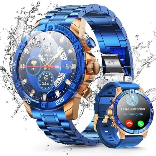 Produktbild: OHUGNA Herren-Smartwatch Rund HD 1,53