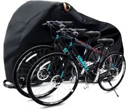 Produktbild: Ohuhu Fahrradgarage für 2 Fahrräder – 210T Fahrradabdeckung Wasserdichte für den Außenbereich, Anti-Staub, Regen, UV-Schutz, 200 x 110 x 90 CM Fahrradplane mit Schlosslöchern und Beutel