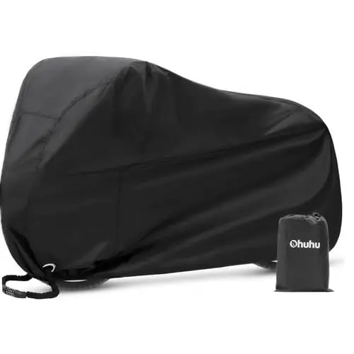 Produktbild: Ohuhu Fahrradabdeckung, Fahrradabdeckung Wasserdicht 210T Nylon-Gewebe Hochwertige UPF 50+ Fahrradgarage Plane 200 x 110 x 70 cm Reißfestigkeit Fahrrad Schutzhülle mit Beutel