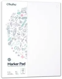 Produktbild: Ohuhu Skizzenbuch Doppelseitig Beschnittfest - 60 Blatt/120 Seiten – 150 g/m² - Säurefreies Papier, Skechbook mit Klebebindung, Zeichenbuch zum Skizzieren, Illustration, 22,9 x 30,5 cm