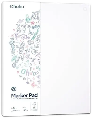 Produktbild: Ohuhu Skizzenbuch Doppelseitig Beschnittfest - 60 Blatt/120 Seiten – 150 g/m² - Säurefreies Papier, Skechbook mit Klebebindung, Zeichenbuch zum Skizzieren, Illustration, 22,9 x 30,5 cm