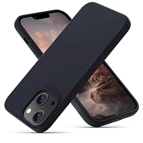Produktbild: OIIAEE Silikonhülle Entwickelt für iPhone 13 Hülle, Ultradünne Stoßfeste Schutzhülle aus Flüssigsilikon mit weichem, kratzfestem Mikrofaserfutter, 6,1 Zoll,Schwarz