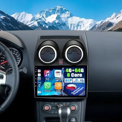 Produktbild: OiLiehu 4+64G 8 Kern Qualcomm Snapdragon Android 15 CarPlay Android Auto Radio für Nissan Qashqai J10 2006-2013 Autoradio Mit Bildschirm 9