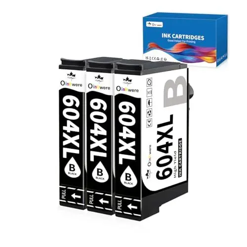 Produktbild: OINKWERE 604XL Schwarz Kompatibel für Epson 604XL Patronen für Expression Home XP-2200 XP-2205 XP-3200 XP-3205 XP-4200 XP-4205 Workforce WF-2910 WF-2930 WF-2935 WF-2950 (3-Schwarz)