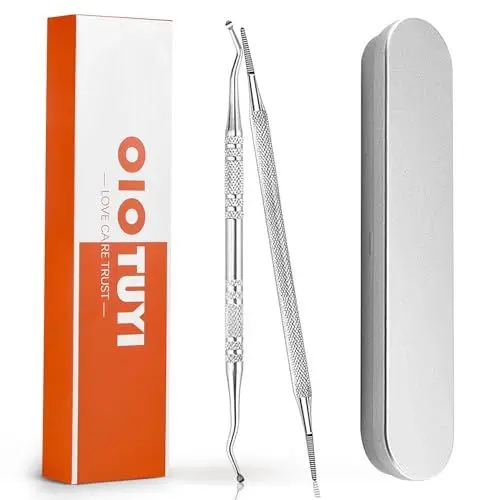 Produktbild: OioTuyi 2 Stück Professionelles Pediküre-Werkzeugset, Doppelseitiger Eckenheber und Nagelfeile aus Edelstahl für eingewachsene Zehennägel