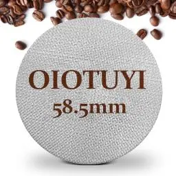 Produktbild: OioTuyi 58,5mm Puck Screen für Siebträger, Wiederverwendbarer Espresso-Sieb, Inkl. Acryl Aufbewahrungsbox, 1.7mm Dicke 150μm, Edelstahl 316