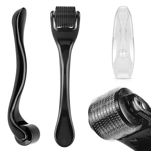 Produktbild: OioTuyi Bartroller 0,5mm, Derma-Roller Haar- und Bartpflege, Derma-Roller Haarwachstum, Microneedling Roller, Micro Needle Roller für Männer und Frauen, Dermaroller Bart und Kopfhaut
