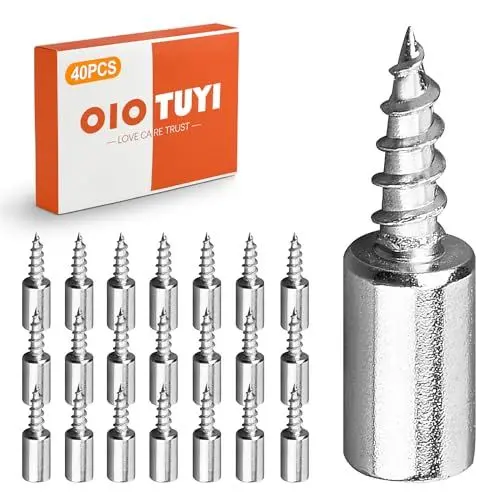 Produktbild: OioTuyi Regalbodenträger 60 Stück, Einlegeboden Halter mit Gummischutz, Regalbodenhalter, Fachbodenträger für Möbel, Kleiderschränke, Bücherregale, Weinkühler, Hohe Tragfähigkeit