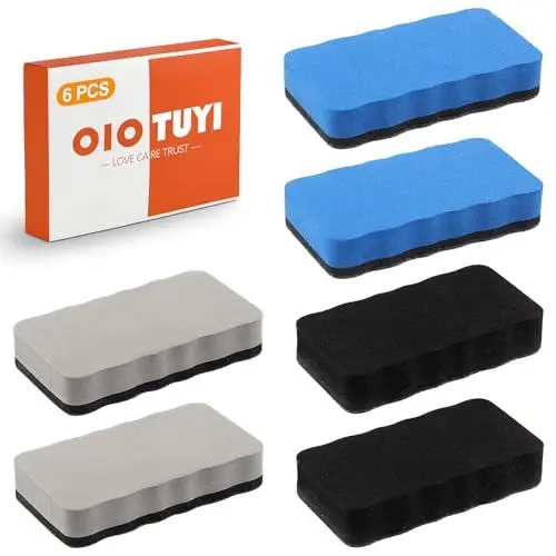 Produktbild: OioTuyi Set of 6 Whiteboard Schwamm Magnetisch, Effektive Reinigung und Trocknung, Ideal für Tafelschwämme, Whiteboard Zubehör für Zuhause, Büro und Schule