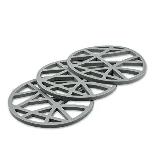 Produktbild: O-ishii Heatmaster+ 3er Set Topfuntersetzer Circle, hitzebeständig, rund, 16 x 16 x 0.7 cm, grau