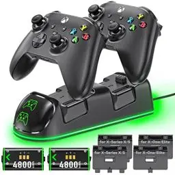 Produktbild: Xbox Controller Ladestation mit 2X 4800mWh (2X 2000mAh) Wiederaufladbaren Akku für Xbox One/Xbox Series X/S Elite, Xbox One Controller Ladestation mit Xbox akku für Xbox Series/One Controller