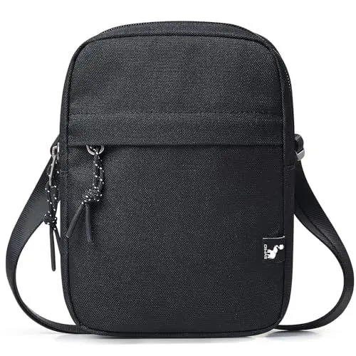 Produktbild: OIWAS Herren Umhängetasche Klein Herrentasche Zum Umhängen Männerhandtasche Schultertasche Handytasche mit Schulterriemen Schwarz
