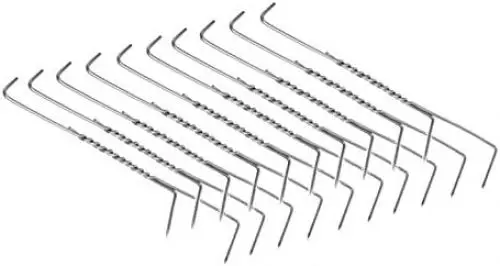 Produktbild: 10 Stück Räucherhaken Edelstahl Doppelspitz 19 cm gedrillt 2 mm Ø räuchern von Fisch Fleisch Käse Wurst