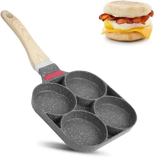 Produktbild: OKJHFD 4-Loch-Pfannkuchenpfanne,Pfannkuchenpfanne für Outdoor Camping Küche, Induktion Bratpfanne Antihaft Spiegelei Pfanne Eierpfanne aus Aluminium