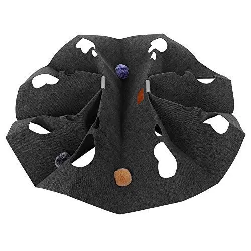 Produktbild: OKJHFD Aktivitäts-Spielmatte für Katzen, Spielmatte mit thermischer Basis, zusammenklappbare lustige interaktive Trainingsspielzeugmatte, Kratzbettspielzeug mit Loch für Katzen, 100 x